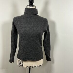 Eileen Fisher 100% Cashmere Turtleneck Sweater Gray Women's Medium M